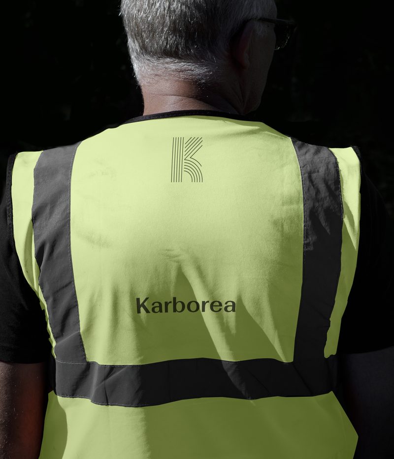 Veste de sécurité Karborea haute visibilité, vue de dos